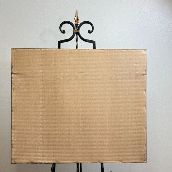 1997 Vintage Embroidered Picture Forest Lake Art With Wooden Frame 30" L x 25" H - Picture 3 of 16